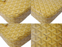 Load image into Gallery viewer, GOYARD ゴヤール ヨナ MM ハンドバッグ ヘリンボーン柄 イエロー ゴヤールディンキャンバス レザー シルバー金具 美品 中古 4b003457