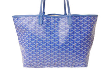 画像をギャラリービューアに読み込む, 新品未使用 GOYARD ゴヤール サンルイPM トートバッグ STLOUIPMLTY10CL10P PVC レザー ヘリンボーン ブルー 中古 4b003458