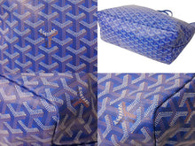 画像をギャラリービューアに読み込む, 新品未使用 GOYARD ゴヤール サンルイPM トートバッグ STLOUIPMLTY10CL10P PVC レザー ヘリンボーン ブルー 中古 4b003458
