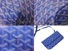 画像をギャラリービューアに読み込む, 新品未使用 GOYARD ゴヤール サンルイPM トートバッグ STLOUIPMLTY10CL10P PVC レザー ヘリンボーン ブルー 中古 4b003458