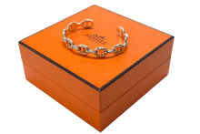 Load image into Gallery viewer, 極美品 HERMES エルメス シェーヌダンクル アンシェネ バングル 重量約17.9g サイズST Ag925刻印 9コマ シルバー925 中古 4b003459