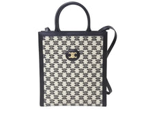 画像をギャラリービューアに読み込む, 極美品 CELINE セリーヌ トートバッグ トリンオフ スモールバーティカルカバ 194352CS8.38NO カーフスキン キャンバス ブラック ホワイト 中古 4b003460