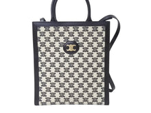 画像をギャラリービューアに読み込む, 極美品 CELINE セリーヌ トートバッグ トリンオフ スモールバーティカルカバ 194352CS8.38NO カーフスキン キャンバス ブラック ホワイト 中古 4b003460