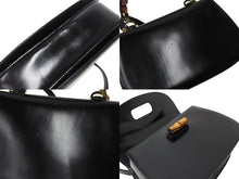 画像をギャラリービューアに読み込む, GUCCI グッチ バンブー 2WAY ハンドバッグ 000 2684 0633 レザー ブラック ゴールド金具 ウッド ショルダー 鞄 美品 中古 4b003464