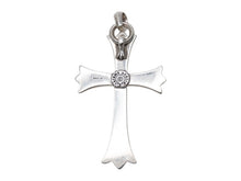 画像をギャラリービューアに読み込む, CHROME HEARTS クロムハーツ ラージCHクロス Wベイル ペンダントトップ チャーム 重量約43.5g STERLING刻印 美品 中古 4b003471