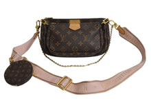 画像をギャラリービューアに読み込む, LOUIS VUITTON ルイヴィトン ミュルティ ポシェット アクセソワール ショルダーバッグ M44840 モノグラム ブラウン ピンク 美品 中古 4b003475