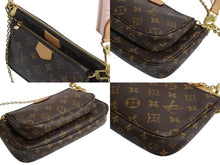 画像をギャラリービューアに読み込む, LOUIS VUITTON ルイヴィトン ミュルティ ポシェット アクセソワール ショルダーバッグ M44840 モノグラム ブラウン ピンク 美品 中古 4b003475