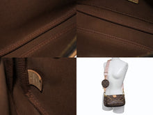 画像をギャラリービューアに読み込む, LOUIS VUITTON ルイヴィトン ミュルティ ポシェット アクセソワール ショルダーバッグ M44840 モノグラム ブラウン ピンク 美品 中古 4b003475