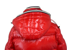 画像をギャラリービューアに読み込む, MONCLER モンクレール BRANSON ブランソン ダウンジャケット 41355 サイズ0 CLASS1 フード付き レッド 美品 中古 4b003503
