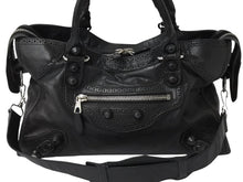 画像をギャラリービューアに読み込む, BALENCIAGA バレンシアガ ジャイアント ブローズ シティ 2WAY ハンドバッグ ブラック レザー 258044 ショルダー シルバー金具 良品 中古 4b003511