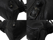 画像をギャラリービューアに読み込む, BALENCIAGA バレンシアガ ジャイアント ブローズ シティ 2WAY ハンドバッグ ブラック レザー 258044 ショルダー シルバー金具 良品 中古 4b003511