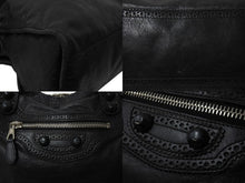 画像をギャラリービューアに読み込む, BALENCIAGA バレンシアガ ジャイアント ブローズ シティ 2WAY ハンドバッグ ブラック レザー 258044 ショルダー シルバー金具 良品 中古 4b003511