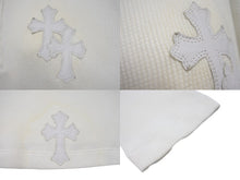 画像をギャラリービューアに読み込む, CHROME HEARTS クロムハーツ 長袖Ｔシャツ ロンT サーマル セメタリークロス レザーパッチ ホワイト コットン サイズXL 美品 中古 4b003518