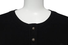 画像をギャラリービューアに読み込む, 極美品 CHROME HEARTS クロムハーツ 長袖Ｔシャツ ロンT サーマル セメタリークロス レザーパッチ ブラック コットン サイズXL 中古 4b003519