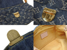 Load image into Gallery viewer, LOUIS VUITTON ルイヴィトン ミニプリーティ ハンドバッグ M95050 モノグラムデニム レザー ブルー 美品 中古 4b003520