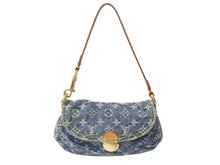 Load image into Gallery viewer, LOUIS VUITTON ルイヴィトン ミニプリーティ ハンドバッグ M95050 モノグラムデニム レザー ブルー 美品 中古 4b003520