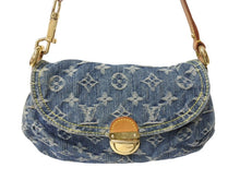 Load image into Gallery viewer, LOUIS VUITTON ルイヴィトン ミニプリーティ ハンドバッグ M95050 モノグラムデニム レザー ブルー 美品 中古 4b003520