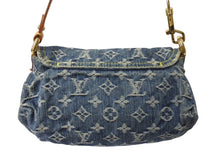 Load image into Gallery viewer, LOUIS VUITTON ルイヴィトン ミニプリーティ ハンドバッグ M95050 モノグラムデニム レザー ブルー 美品 中古 4b003520