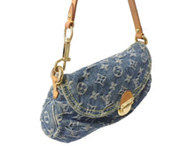 Load image into Gallery viewer, LOUIS VUITTON ルイヴィトン ミニプリーティ ハンドバッグ M95050 モノグラムデニム レザー ブルー 美品 中古 4b003520