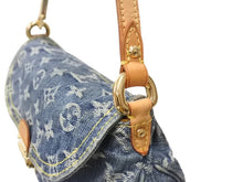 Load image into Gallery viewer, LOUIS VUITTON ルイヴィトン ミニプリーティ ハンドバッグ M95050 モノグラムデニム レザー ブルー 美品 中古 4b003520