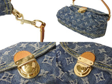 Load image into Gallery viewer, LOUIS VUITTON ルイヴィトン ミニプリーティ ハンドバッグ M95050 モノグラムデニム レザー ブルー 美品 中古 4b003520