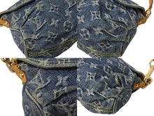 Load image into Gallery viewer, LOUIS VUITTON ルイヴィトン ミニプリーティ ハンドバッグ M95050 モノグラムデニム レザー ブルー 美品 中古 4b003520