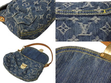 Load image into Gallery viewer, LOUIS VUITTON ルイヴィトン ミニプリーティ ハンドバッグ M95050 モノグラムデニム レザー ブルー 美品 中古 4b003520
