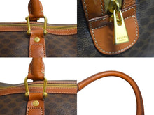 画像をギャラリービューアに読み込む, CELINE セリーヌ ボストンバッグ ブラウン PVC レザー ゴールド金具 美品 中古 4b003533