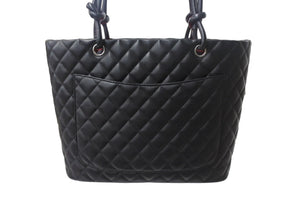 Very Good Condition CHANEL Cambon Line Large Tote Bag 15th Series A25169 Coco Mark Calfskin Patent Leather Black Used 4b003534
