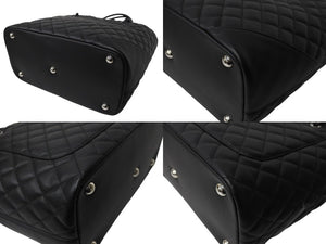 Very Good Condition CHANEL Cambon Line Large Tote Bag 15th Series A25169 Coco Mark Calfskin Patent Leather Black Used 4b003534