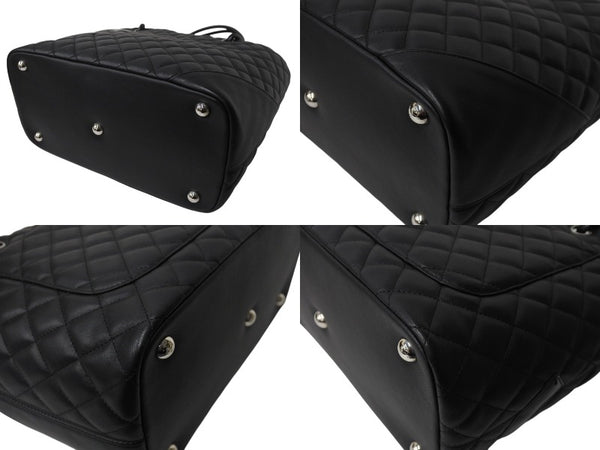 Very Good Condition CHANEL Cambon Line Large Tote Bag 15th Series A25169 Coco Mark Calfskin Patent Leather Black Used 4b003534