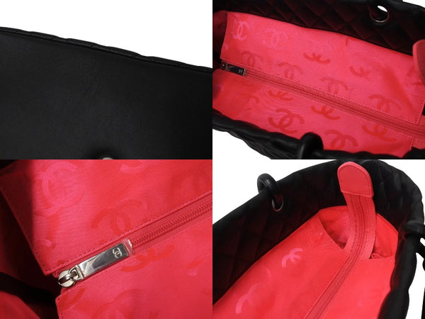 Very Good Condition CHANEL Cambon Line Large Tote Bag 15th Series A25169 Coco Mark Calfskin Patent Leather Black Used 4b003534