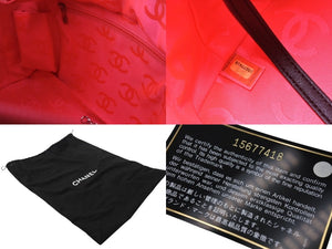 Very Good Condition CHANEL Cambon Line Large Tote Bag 15th Series A25169 Coco Mark Calfskin Patent Leather Black Used 4b003534