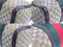 画像をギャラリービューアに読み込む, GUCCI グッチ ボストンバッグ ハンドバッグ シェリーライン 247205 GGキャンバス ベージュ ゴールド金具 美品 中古 4b003540
