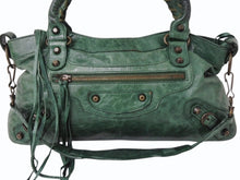 画像をギャラリービューアに読み込む, BALENCIAGA バレンシアガ ザ ファースト 2WAY ショルダーバッグ 103208・213048 グリーン レザー ハンドバッグ 良品 中古 4b003541