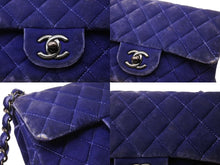 Load image into Gallery viewer, CHANEL シャネル ミニマトラッセ20 Sフラップ Sチェーンショルダーバッグ 20番台 ココマーク ベロア ブルー ブラック金具 良品 中古 4b003542