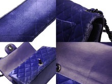 Load image into Gallery viewer, CHANEL シャネル ミニマトラッセ20 Sフラップ Sチェーンショルダーバッグ 20番台 ココマーク ベロア ブルー ブラック金具 良品 中古 4b003542