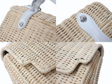 画像をギャラリービューアに読み込む, CHROME HEARTS クロムハーツ ドーリーストロー 2WAY ハンドバッグ ハート クロスボール 籐製 レザー シルバー925 美品 中古 4b003546