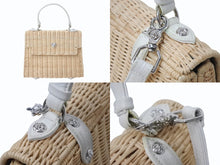 画像をギャラリービューアに読み込む, CHROME HEARTS クロムハーツ ドーリーストロー 2WAY ハンドバッグ ハート クロスボール 籐製 レザー シルバー925 美品 中古 4b003546