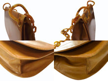 画像をギャラリービューアに読み込む, PRADA プラダ プラスチックチェーン ショルダーバッグ ワンショルダーバッグ イタリア製 レザー ブラウン シルバー金具 美品 中古 4b003549