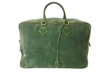 画像をギャラリービューアに読み込む, HERMES エルメス プリュム45 ボストンバッグ ハンドバッグ ドブリス ヴォーベロア スウェード グリーン 刻印不鮮明 GD金具 美品 中古 4b003550