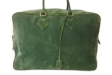 画像をギャラリービューアに読み込む, HERMES エルメス プリュム45 ボストンバッグ ハンドバッグ ドブリス ヴォーベロア スウェード グリーン 刻印不鮮明 GD金具 美品 中古 4b003550