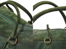 画像をギャラリービューアに読み込む, HERMES エルメス プリュム45 ボストンバッグ ハンドバッグ ドブリス ヴォーベロア スウェード グリーン 刻印不鮮明 GD金具 美品 中古 4b003550