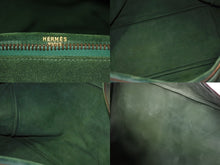 画像をギャラリービューアに読み込む, HERMES エルメス プリュム45 ボストンバッグ ハンドバッグ ドブリス ヴォーベロア スウェード グリーン 刻印不鮮明 GD金具 美品 中古 4b003550
