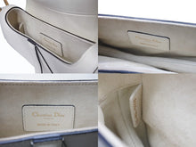 Load image into Gallery viewer, Christian Dior クリスチャンディオール サドル ミニ ハンドバッグ M0447CBAA ホワイト レザー ゴールド金具 ロゴ 美品 中古 4b003551