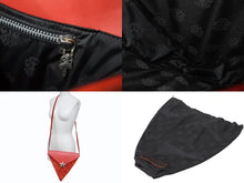 Load image into Gallery viewer, 極美品 CHROME HEARTS クロムハーツ 5PT ラージスター ショルダーバッグ レッド ベロア レザー シルバー925 中古 4b003554