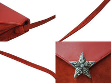 Load image into Gallery viewer, 極美品 CHROME HEARTS クロムハーツ 5PT ラージスター ショルダーバッグ レッド ベロア レザー シルバー925 中古 4b003554