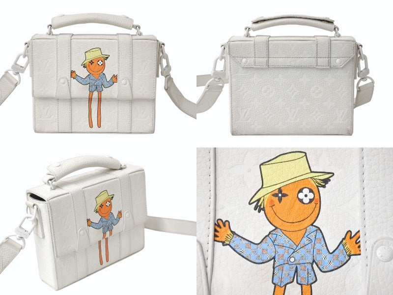 LOUIS VUITTON ルイヴィトン モノグラムトリヨン フラップソフトトランク メッセンジャー レザー ホワイト M57407 良品 中古 4b003555