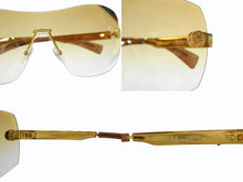 画像をギャラリービューアに読み込む, GUCCI グッチ インターロッキング GGロゴ サングラス ゴールド メタル GG1795 ゴールド金具 アイウェア 小物 美品 中古 4b003558
