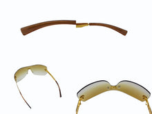 画像をギャラリービューアに読み込む, GUCCI グッチ インターロッキング GGロゴ サングラス ゴールド メタル GG1795 ゴールド金具 アイウェア 小物 美品 中古 4b003558
